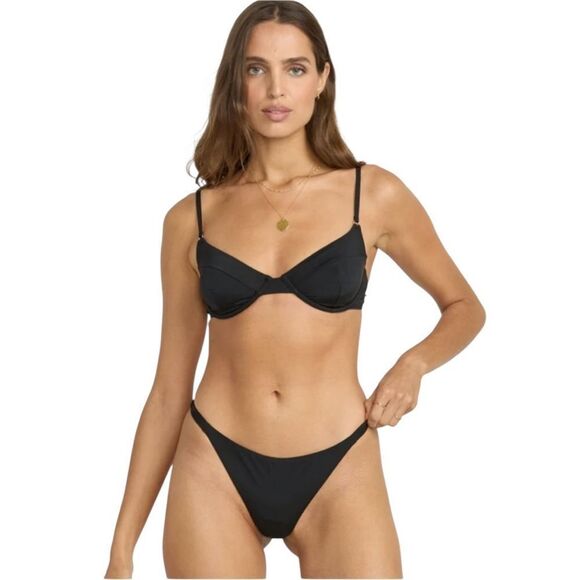 NEW Billabong Sol Searcher Reese underwire black swim bra M Medium - Picture 3 of 8